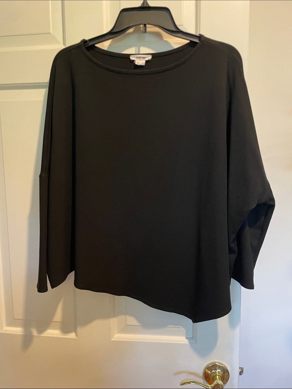 Helmut Lang Black Relaxed Assymetrical Top